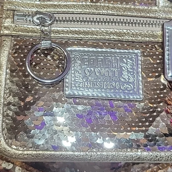 Coach RARE Y2k Vintage XL Gold Sequin 'Spotlight' Disco Purse 15383 - Picture 7 of 13